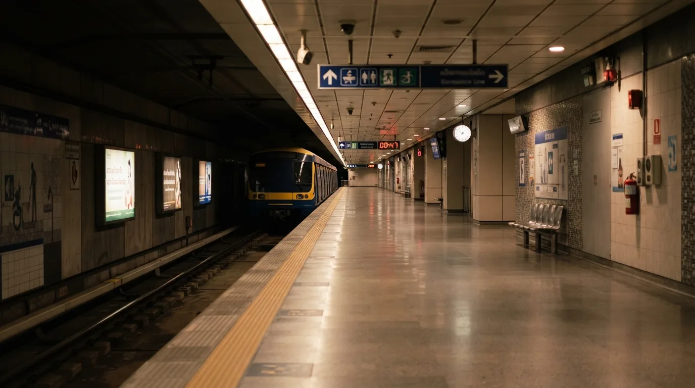 Подземная станция MRT в Бангкоке — метро работает примерно до полуночи