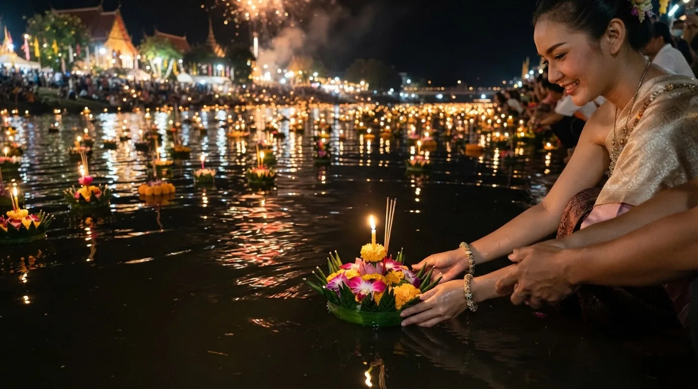 Лой Кратонг в ноябре — плотики со свечами на воде по всему Таиланду