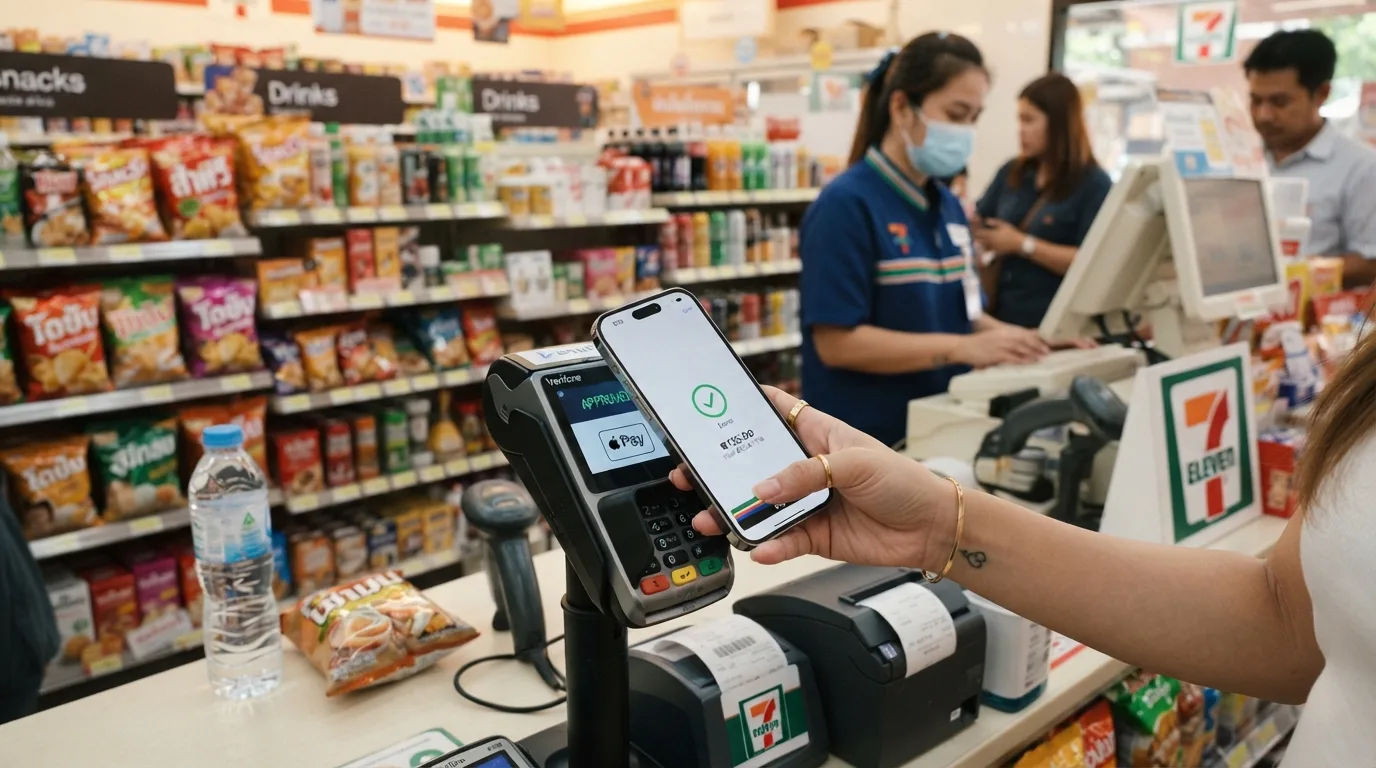Apple Pay в Таиланде: оплата телефоном на кассе 7-Eleven