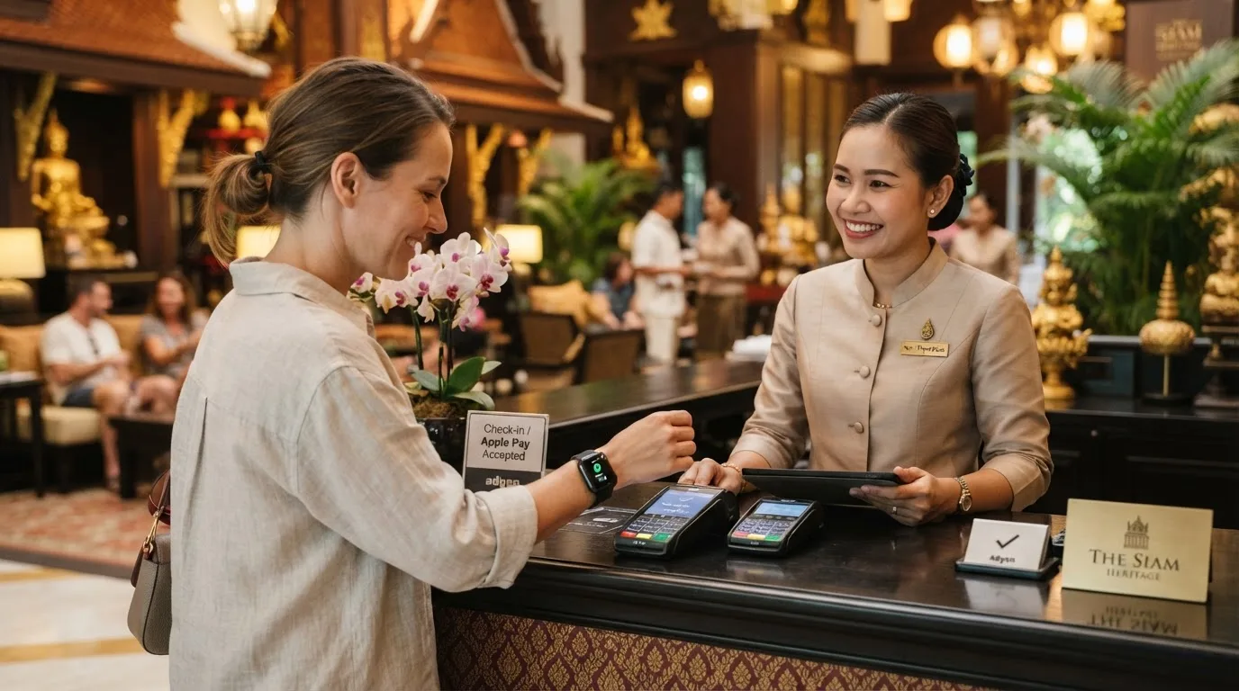 Оплата отеля в Таиланде часами через Apple Pay