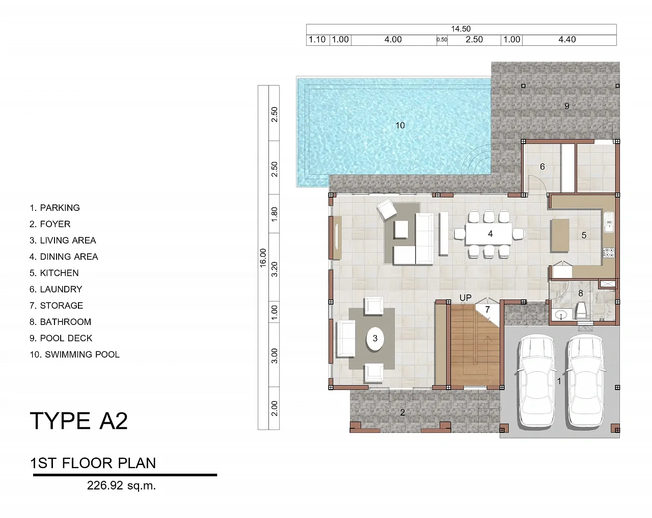 Планировка «Тип A2 — 3 спальни, дом 370 м²», Above Elements Villas