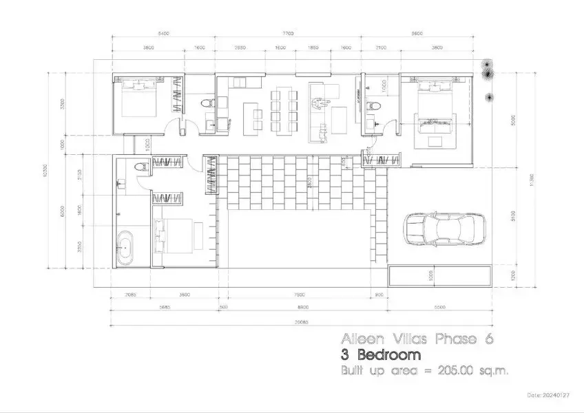 Планировка «3 спальни, дом 205 м², 3 ванные», Aileen Villas Phase 6
