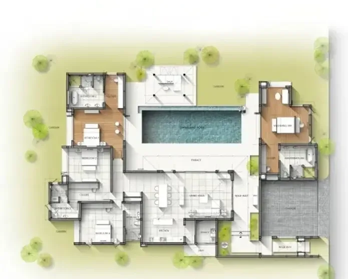 Планировка «4 спальни, дом 548 м²», Anchan Indigo