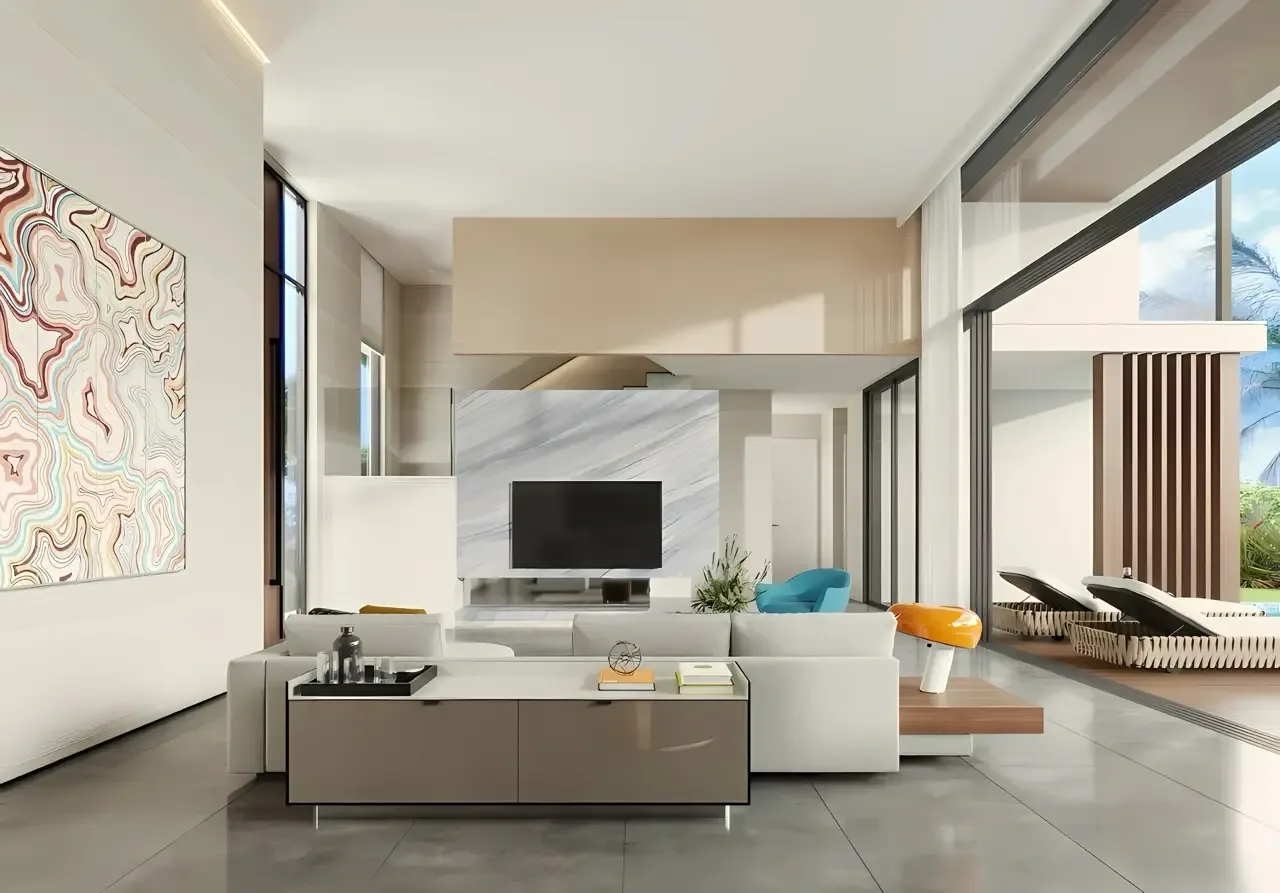 Двусветная гостиная с выходом к бассейну в вилле Ayana Luxury Villas, Таланг, Пхукет