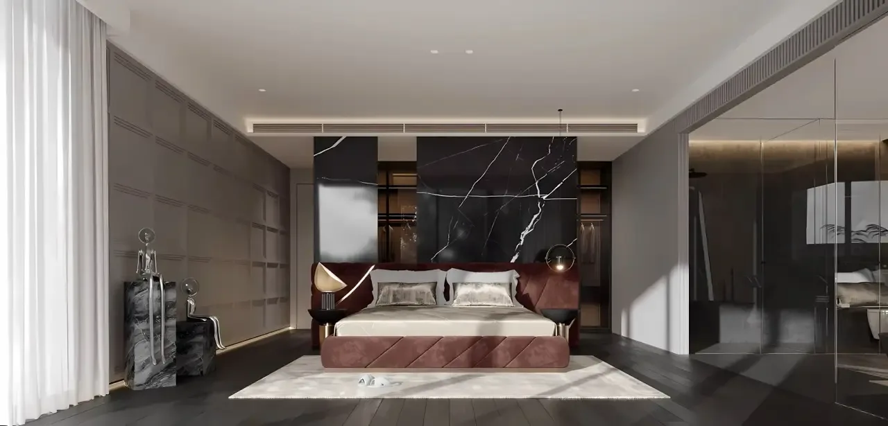 Мастер-спальня с мраморной ванной комнатой в вилле Ayana Luxury Villas, Таланг, Пхукет