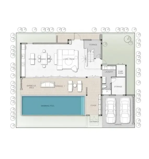 Планировка «Тип B — 4 спальни, дом 406 м²», Ayana Luxury Villas