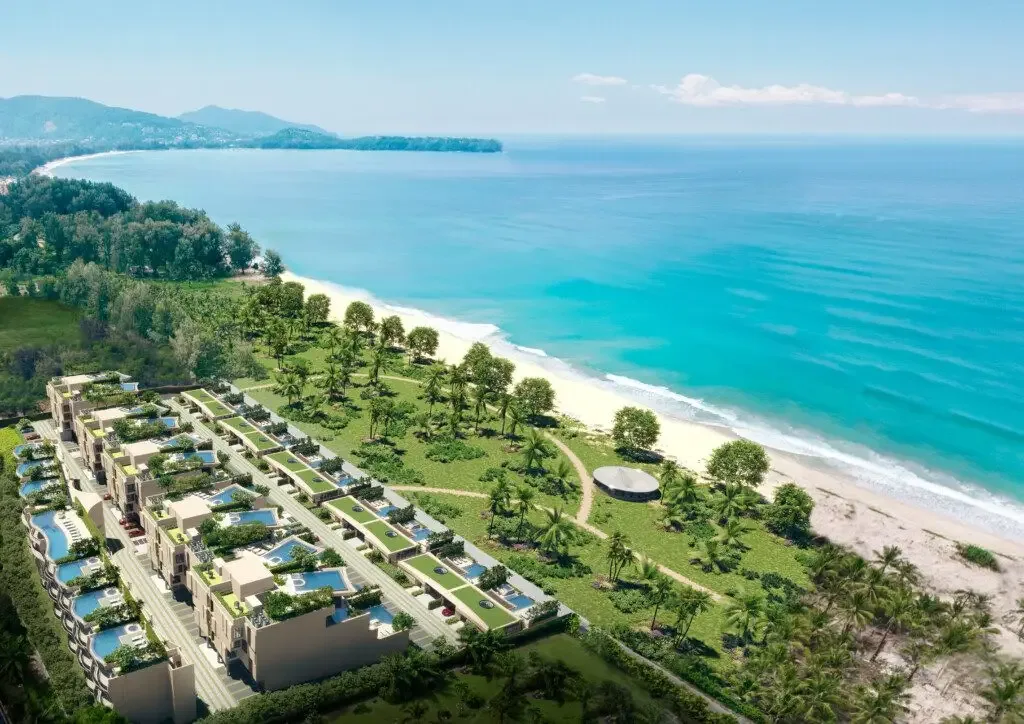 Вид сверху на побережье Банг-Тао и участок Banyan Tree Seaview Residence, Пхукет