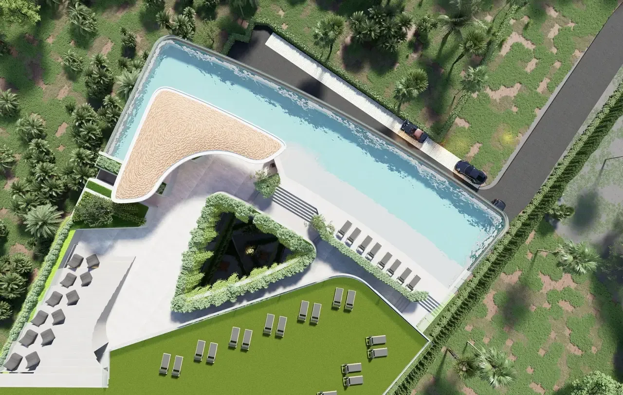 Крыша CityGate De Phuket с бассейном и зоной отдыха с высоты, Камала, Пхукет