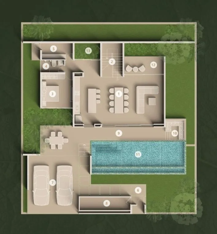 Планировка «4+2 спальни, дом 415,5 м²», Clover Residence