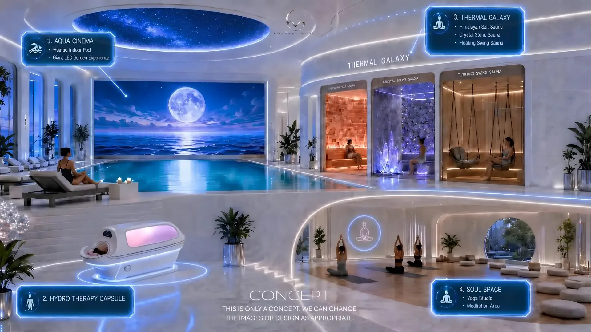 Концепт спа с бассейном, саунами и йога-студией в ЖК Embassy World Pattaya
