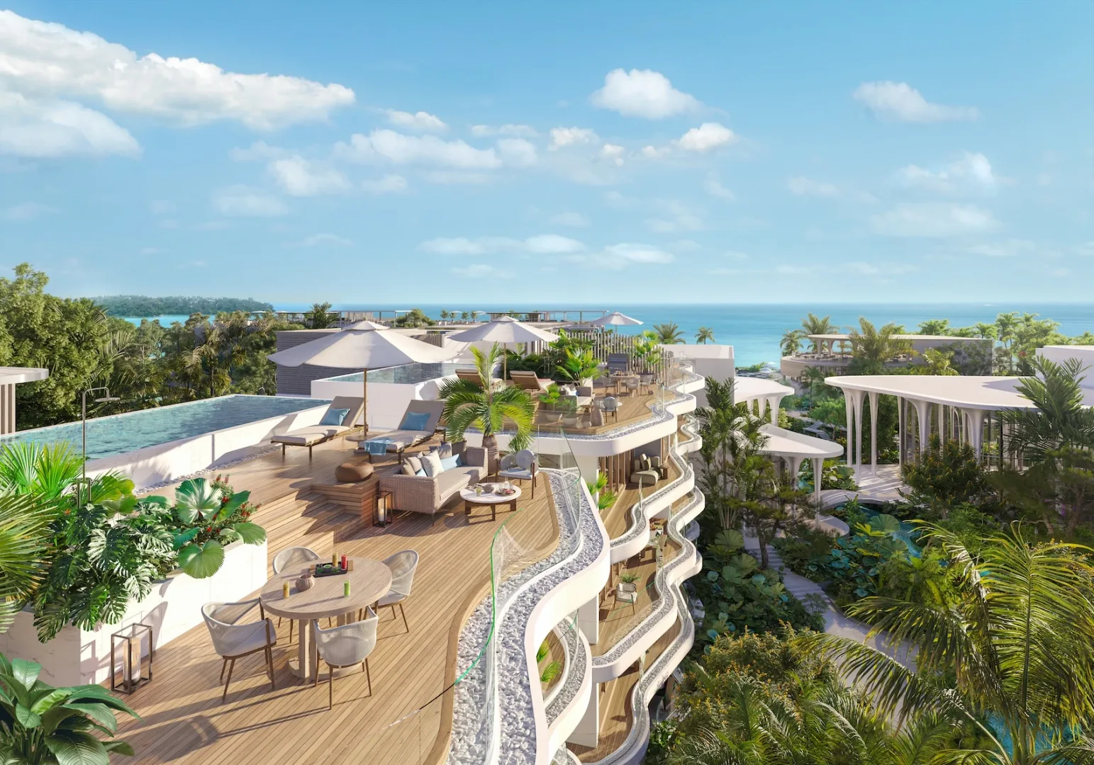 Открытая терраса пентхауса с видом на Андаманское море, Garrya Residences, Банг-Тао, Пхукет