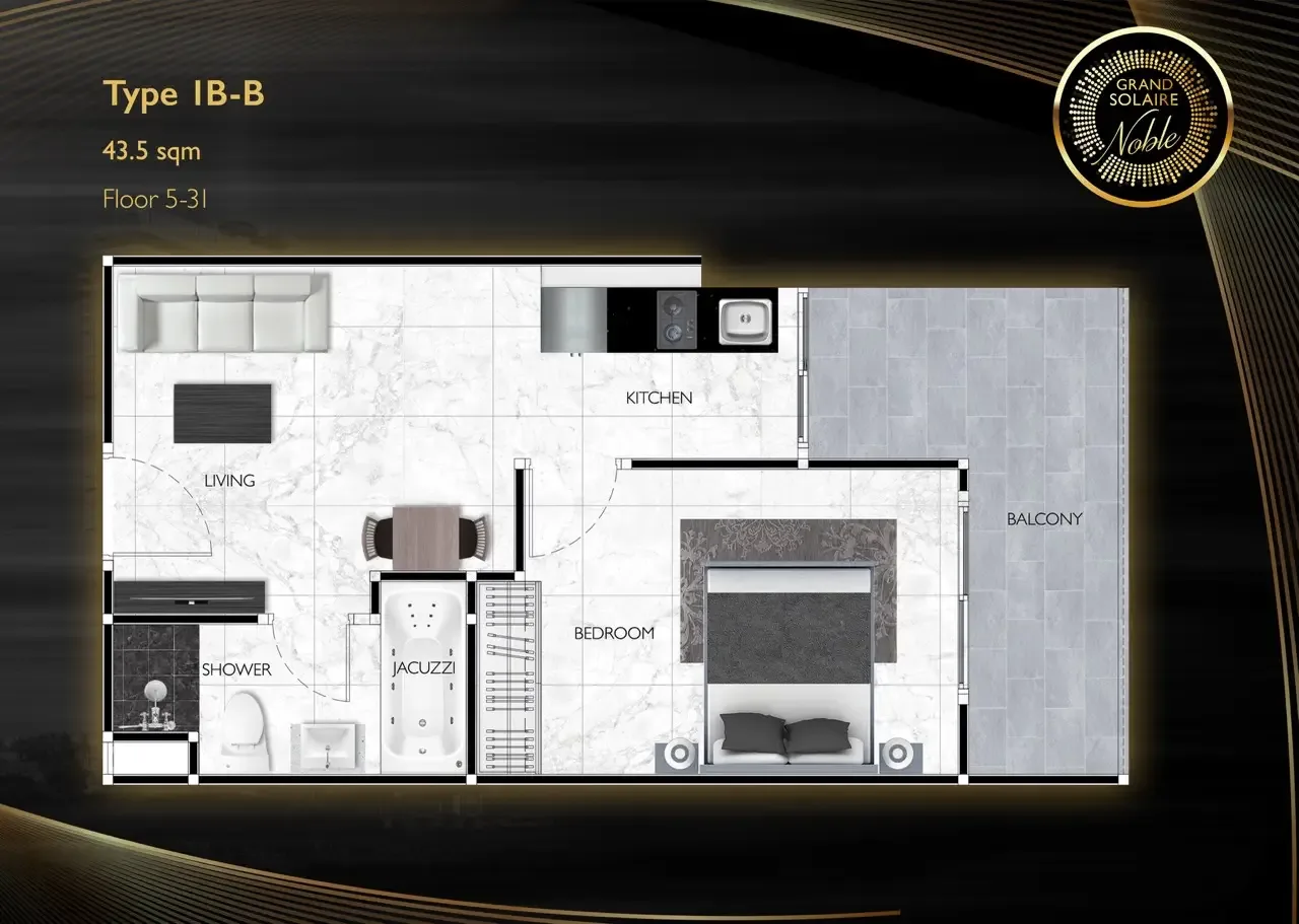 Планировка «1 спальня Plus», Grand Solaire Noble
