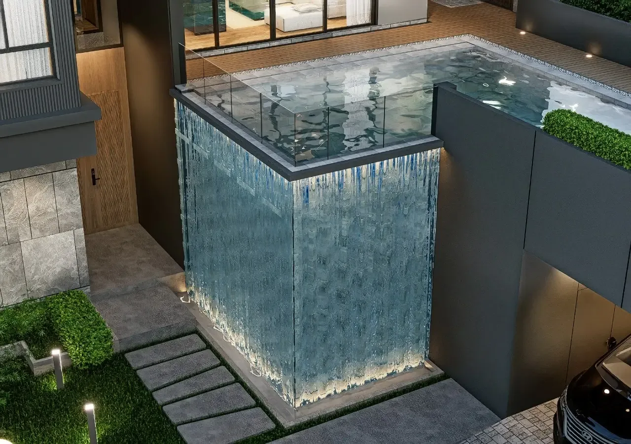 Бассейн со стеклянным бортом и подсветкой у виллы Harmony Hills Villas, Хуай-Яй, Паттайя