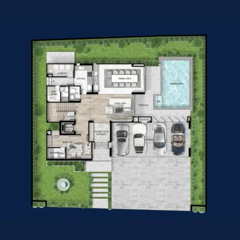 Планировка «Вилла 5 спален, 3 уровня», Harmony Hills Villas
