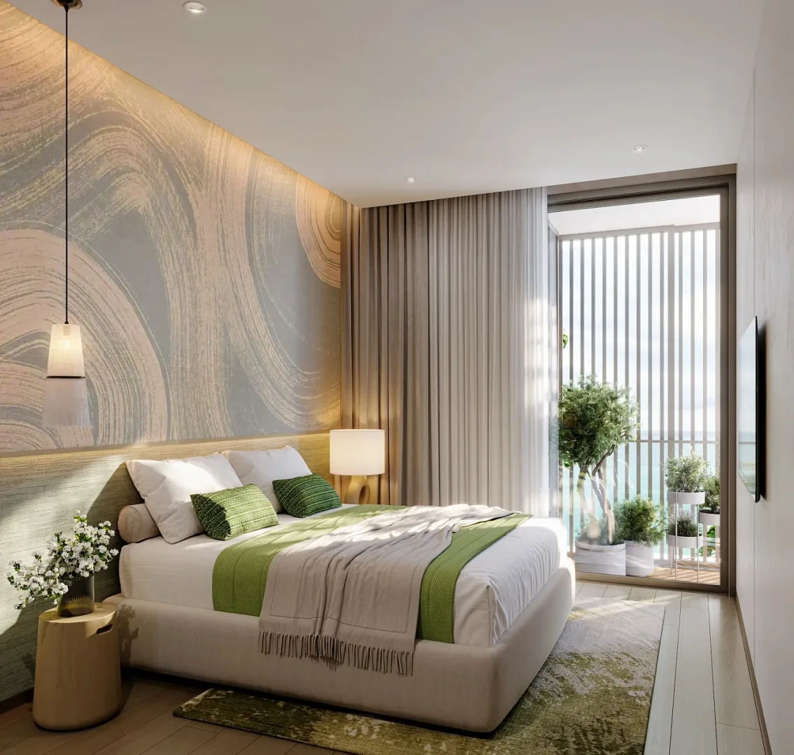 Спальня в светлых тонах с панорамным окном, Laguna Lakeside Residence 2, Банг-Тао, Пхукет