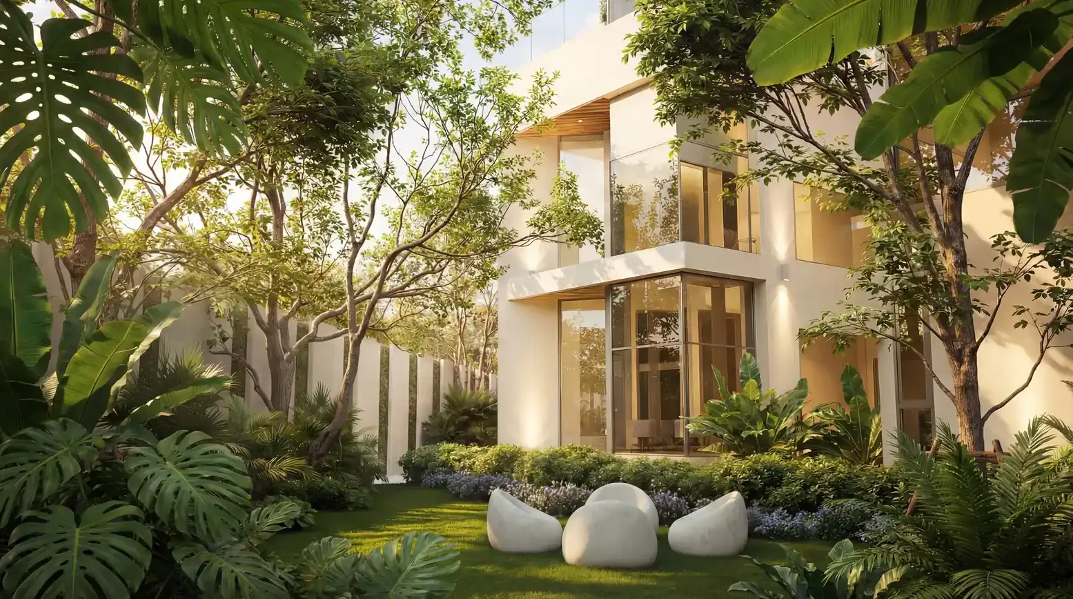 Вилла LUMINA Luxury Pool Villa среди тропического сада посёлка в Наклуа, Паттайя