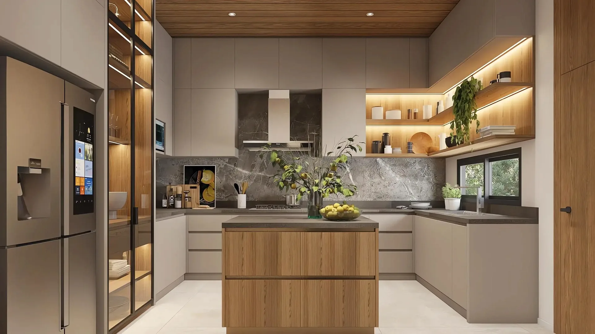 Встроенная кухня с островом и техникой в вилле Luxury Vista Villa, Восточная Паттайя