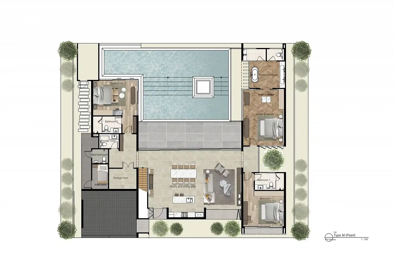 Планировка «Pearl (Type M) — 3 спальни, 529 м²», Poetry Villas