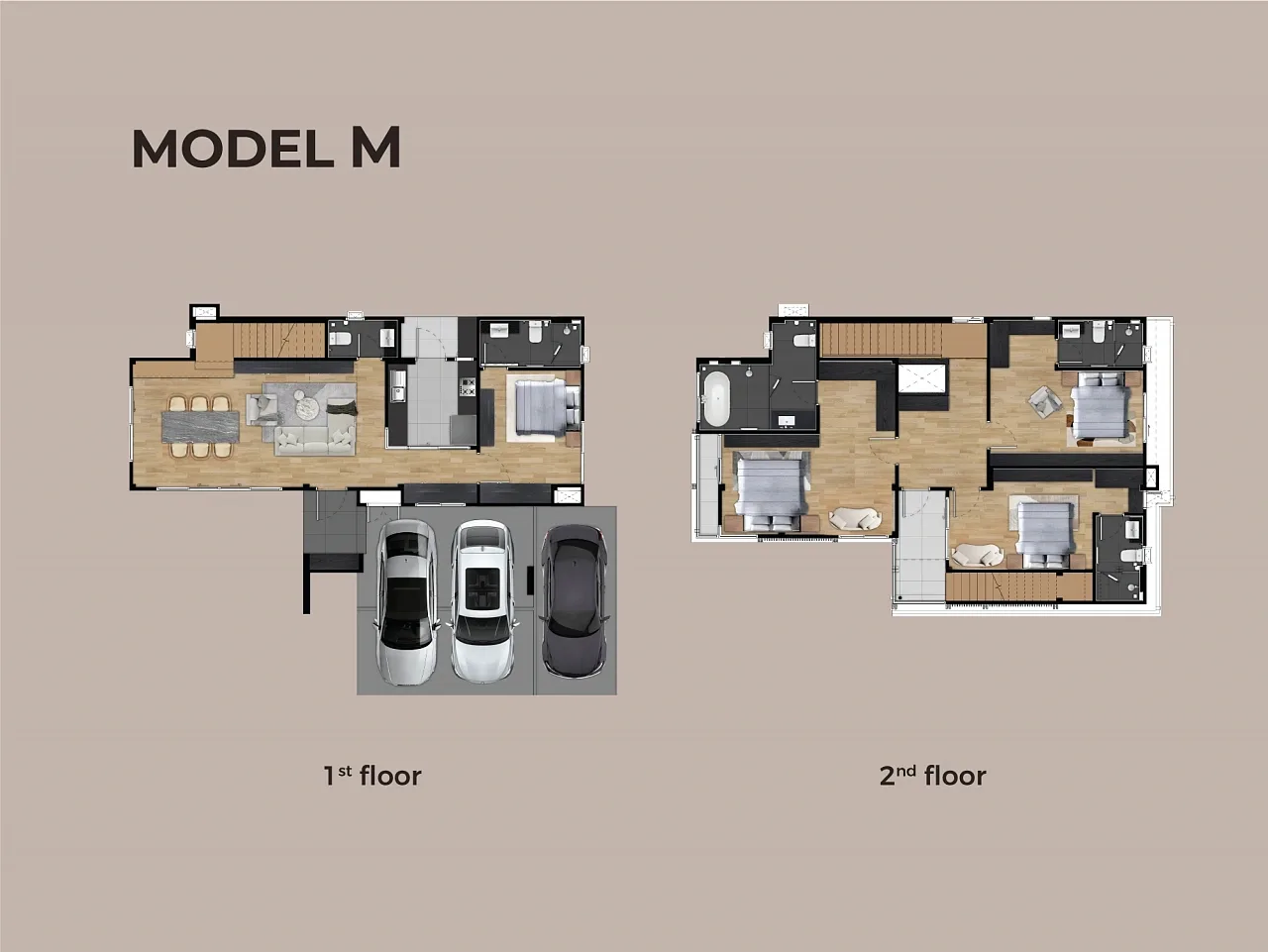 Планировка «Модель M (PABLO), 4 спальни, участок 280–470 м²», PYCHE Villa Pattaya