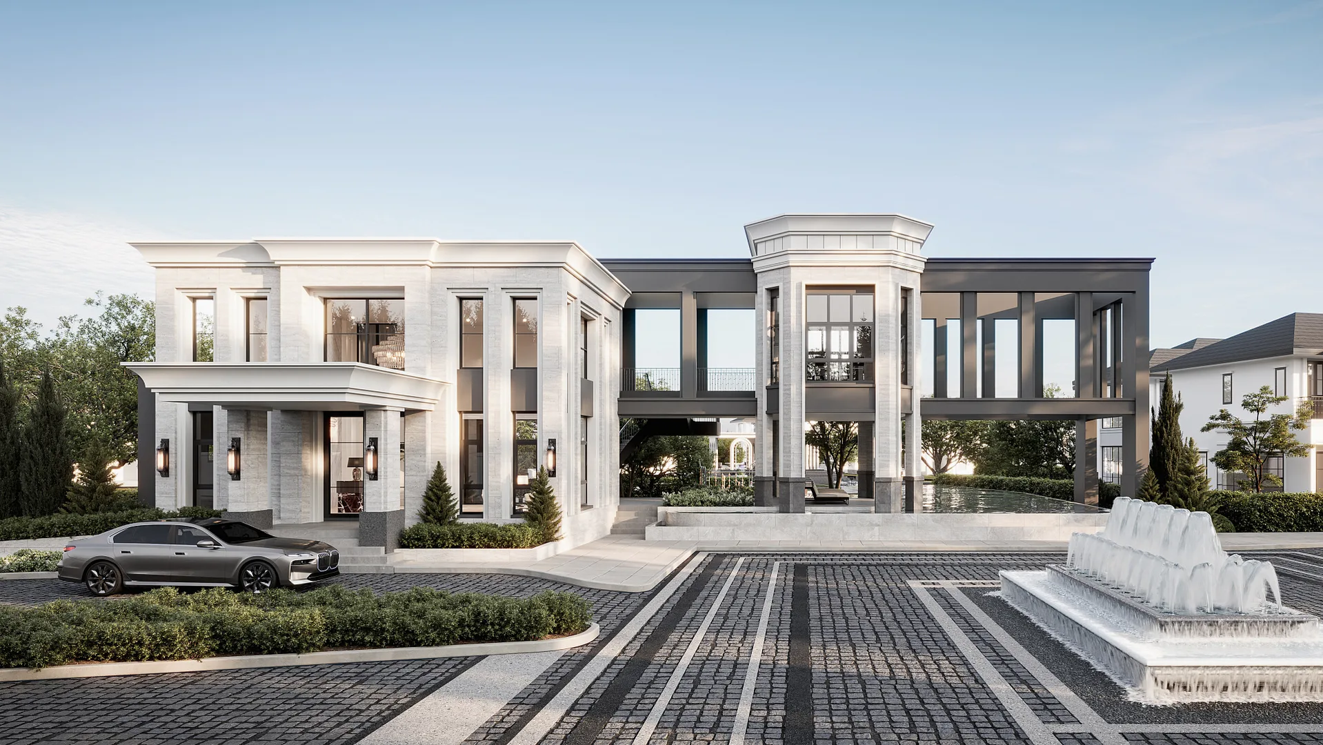 Клубный дом Just Right Club с колоннадой и фонтаном в REKHA Villa, Восточная Паттайя