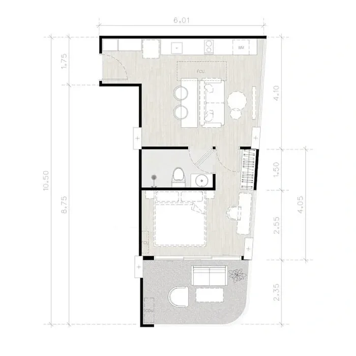 Планировка «1 спальня, 46 м²», Secret Garden