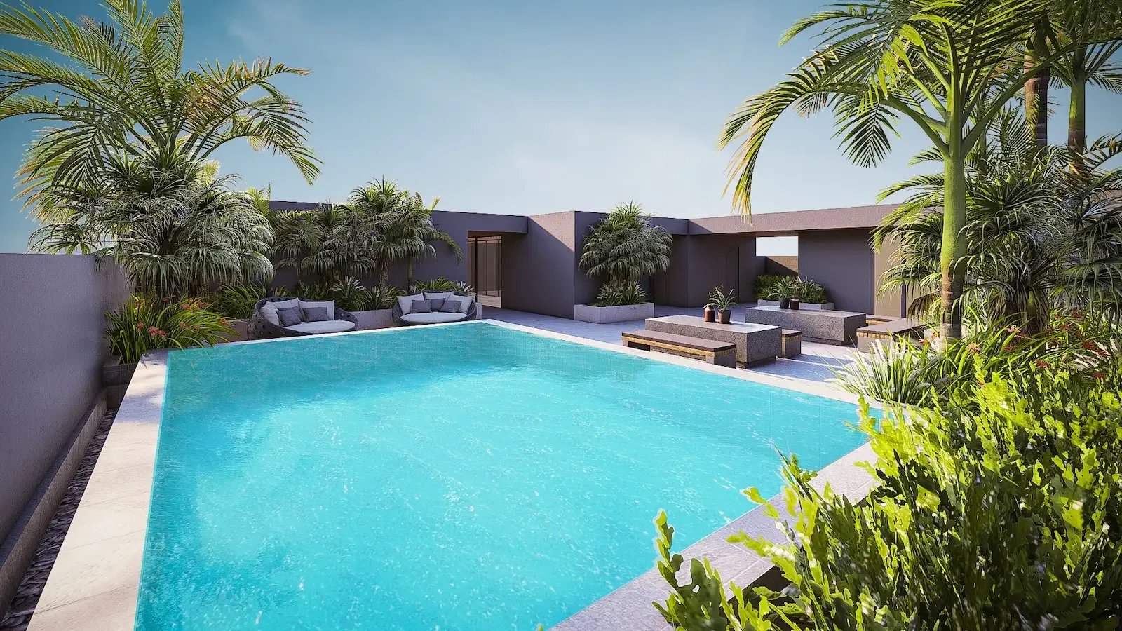 Бассейн в тропическом саду ЖК Siam Oriental Oasis, Пратумнак