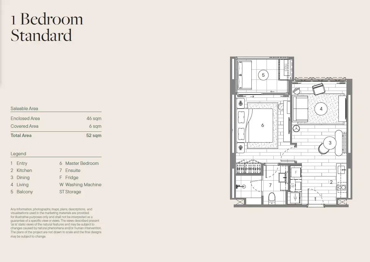 Планировка «1 спальня», Sudara Condominium