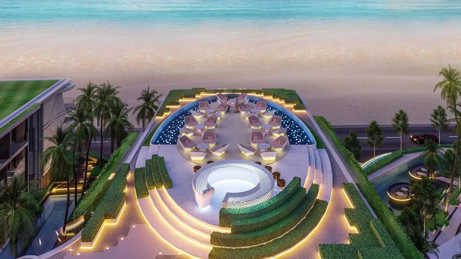 Терраса-амфитеатр на крыше с баром и видом на море, Sunshine Beach Resort, Банг-Тао