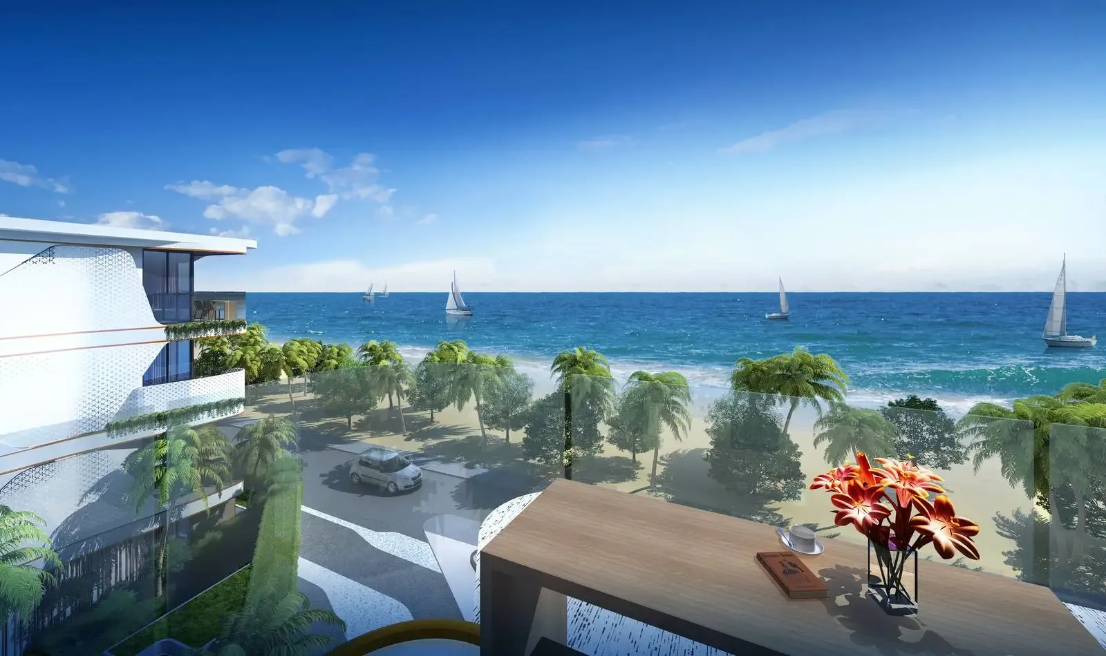 Вид с балкона квартиры на Андаманское море и пляж Банг-Тао, Sunshine Beach Resort, Пхукет