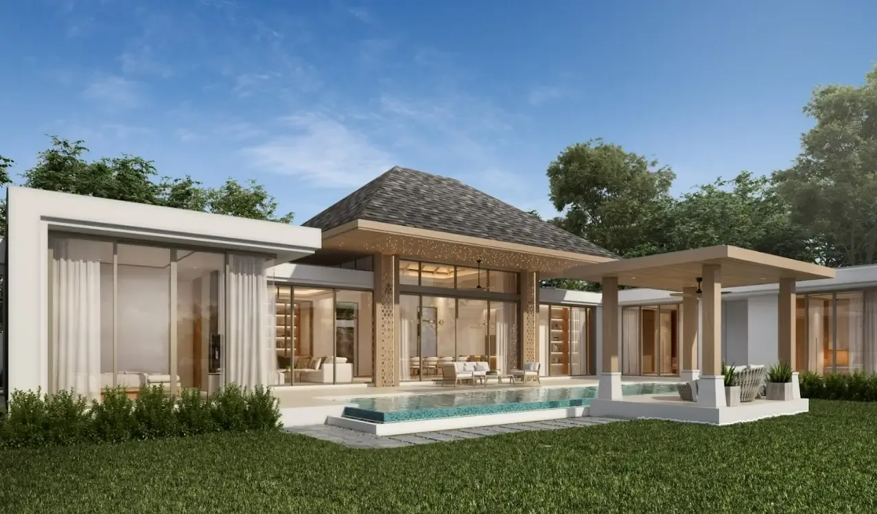 Одноэтажная вилла с панорамным остеклением и бассейном, The Ozone Campus Villa, Таланг, Пхукет
