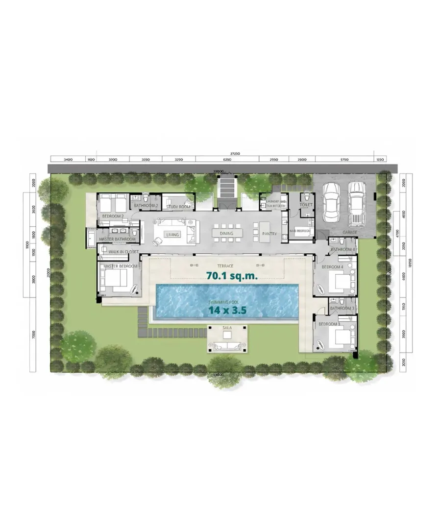 Планировка «Тип B — 5 спален + кабинет, дом 394,1 м²», The Ozone Campus Villa