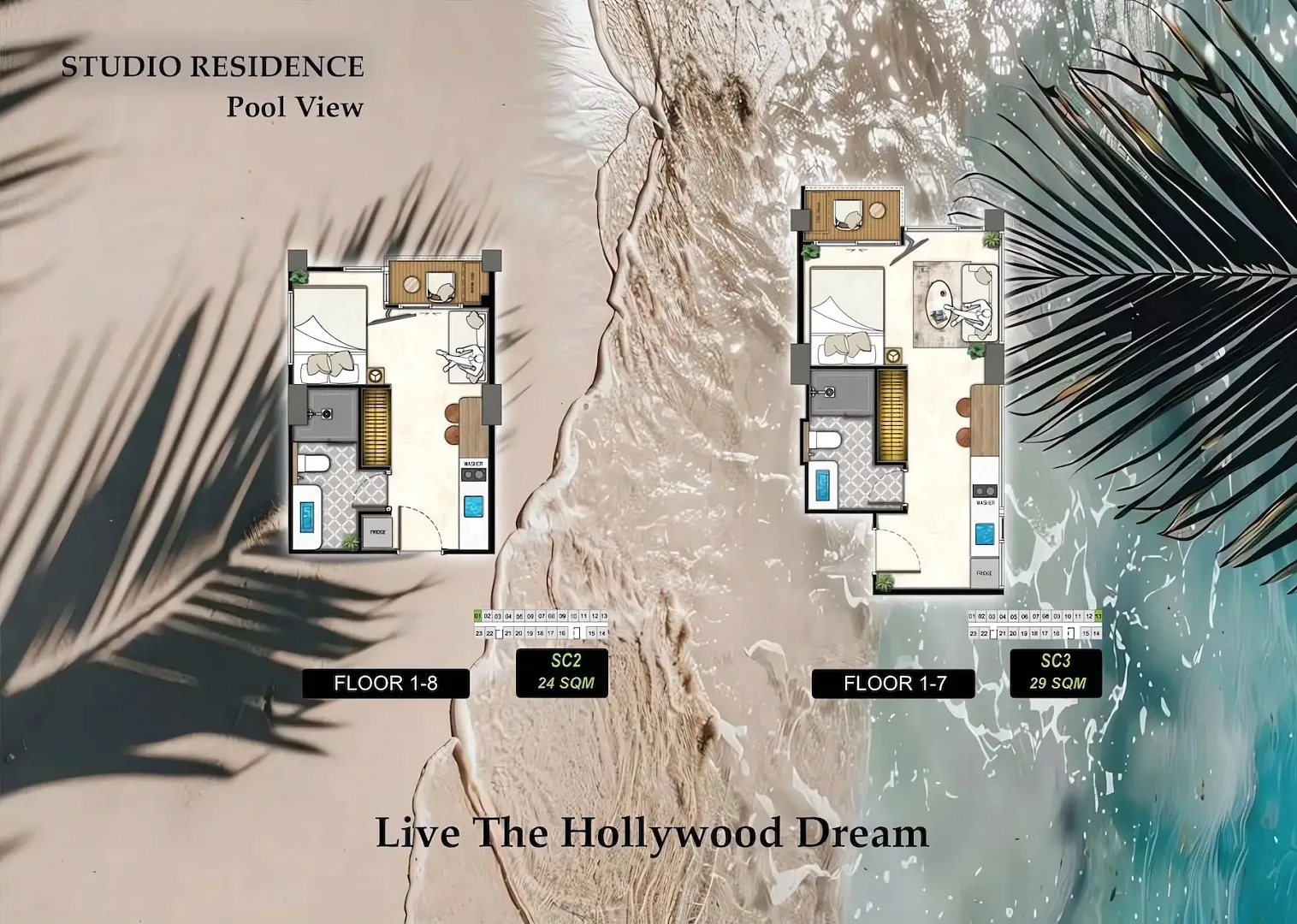 Планировка «Студия», The Riviera Beverly Hills