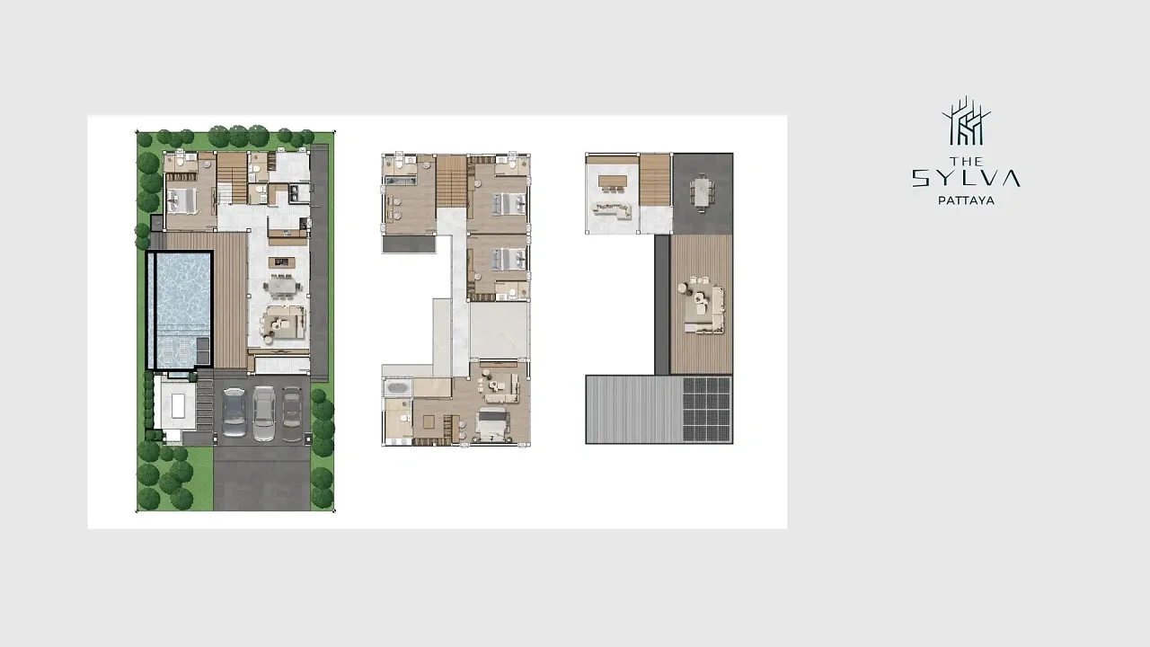 Планировка «Виллы Sora и Haven, 4–6 спален, участок от 490 м²», The Sylva Pattaya Villas