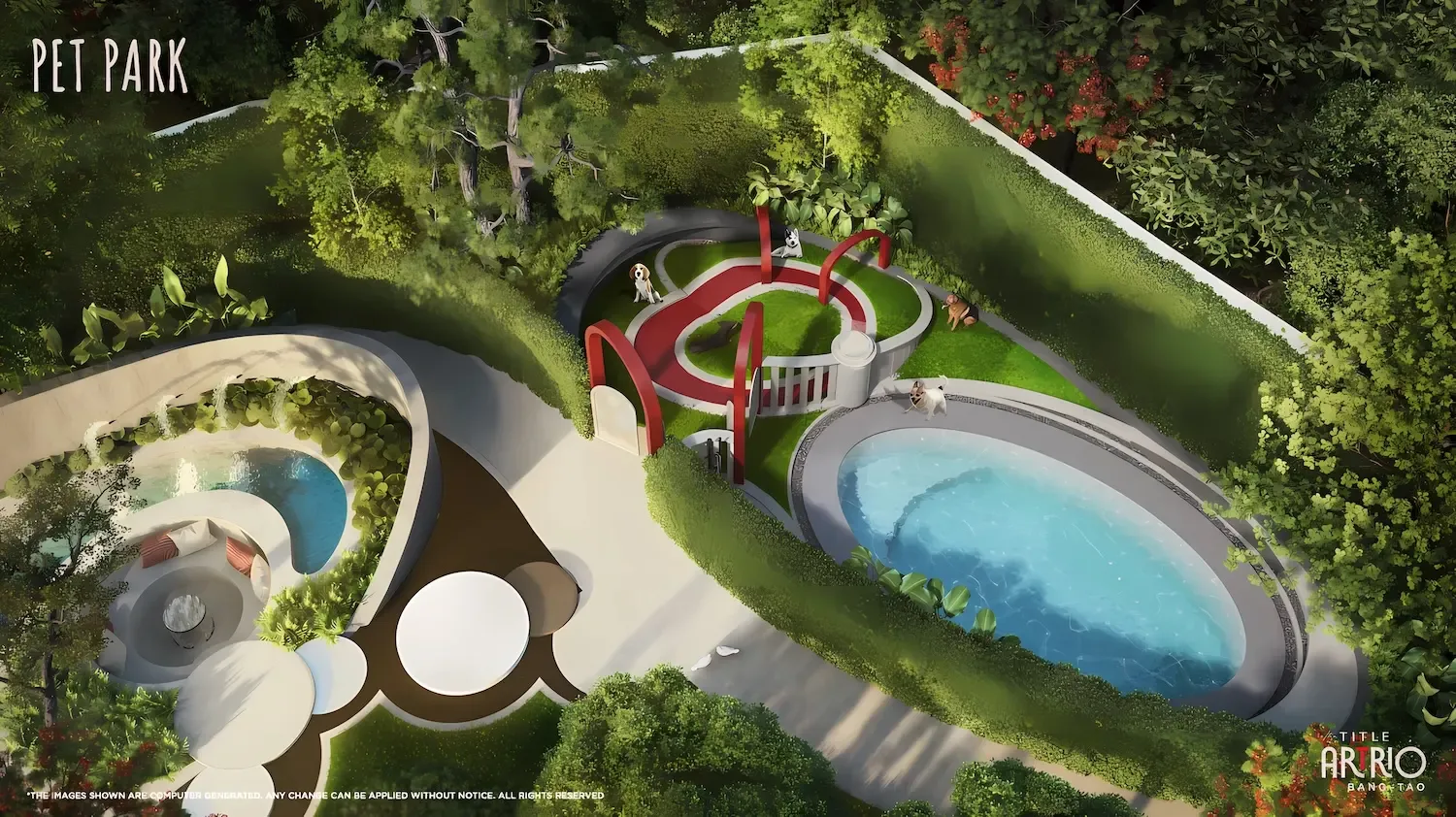 Pet Park — площадка для выгула собак в pet-friendly комплексе The Title Artrio, Банг-Тао, Пхукет