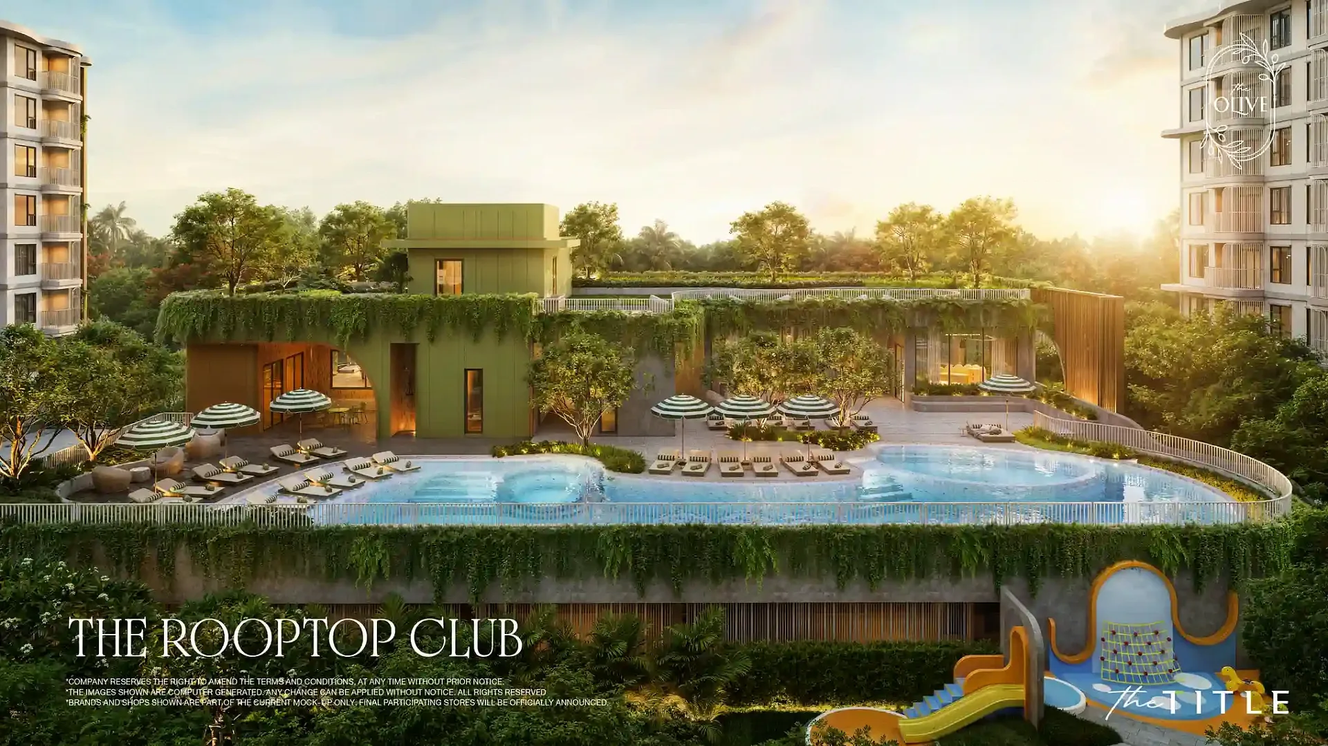Rooftop Club с бассейном на крыше жилого корпуса The Title Olive, Най-Янг, Пхукет