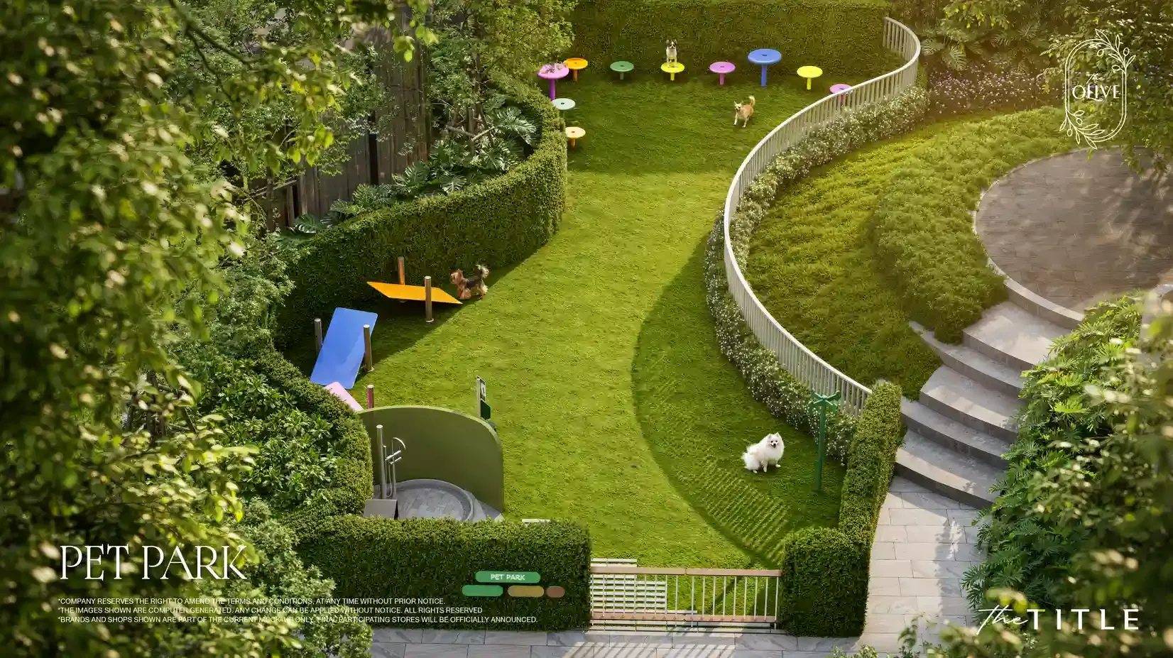 Парк для выгула собак у pet-friendly корпуса The Title Olive, Най-Янг, Пхукет