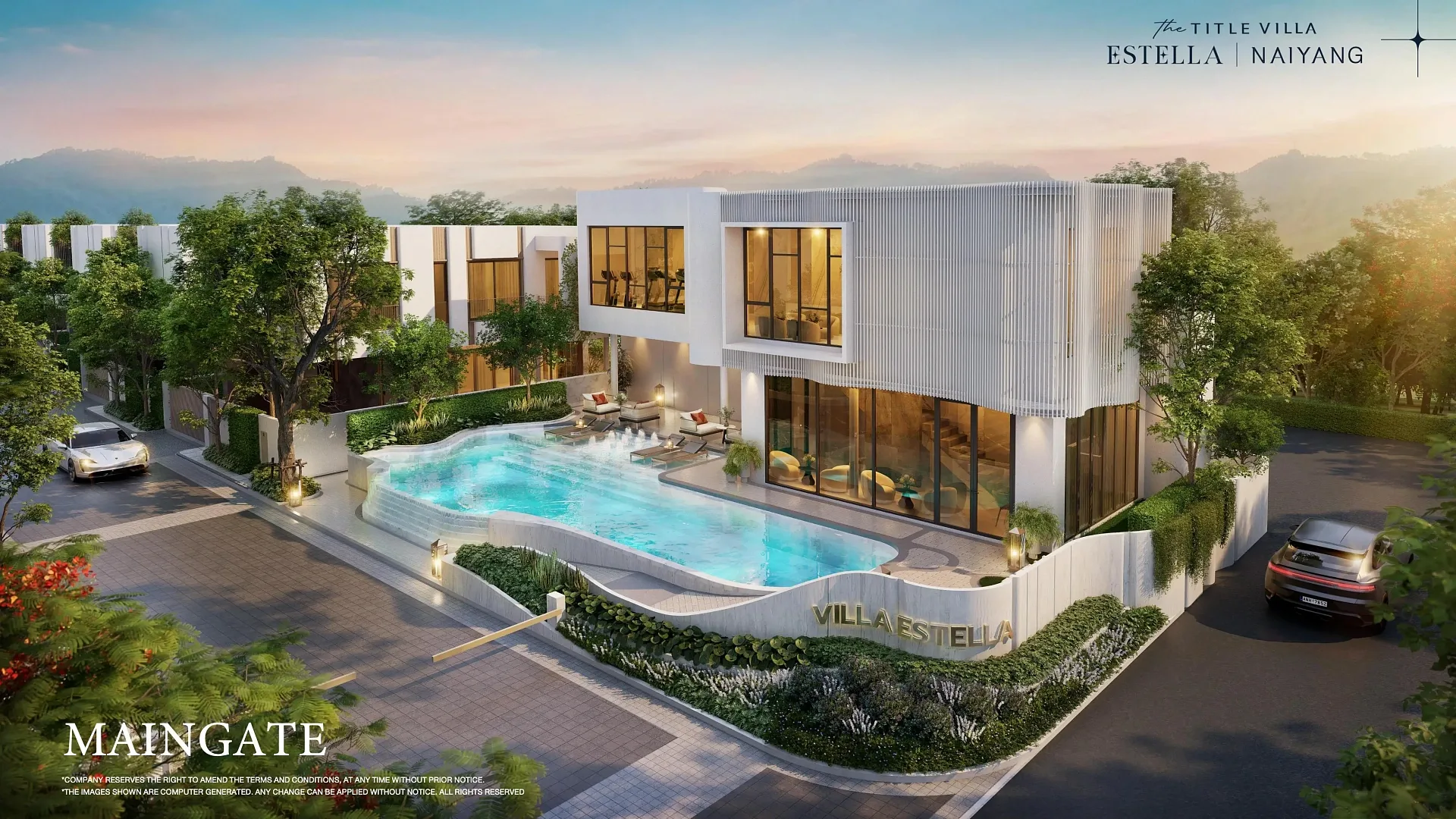 Главные ворота и въезд в закрытый посёлок The Title Villa Estella на Най-Янге, Пхукет