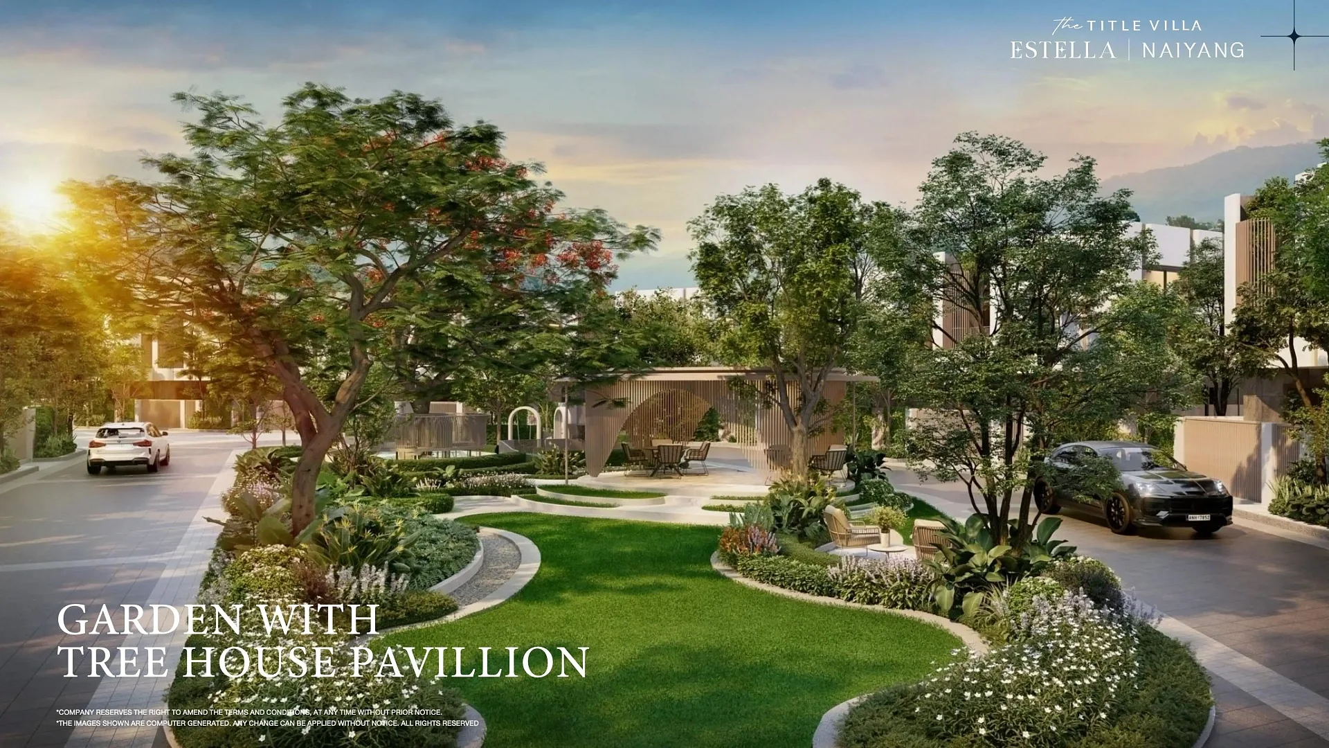 Ландшафтный сад с павильоном на дереве в посёлке The Title Villa Estella, Най-Янг, Пхукет