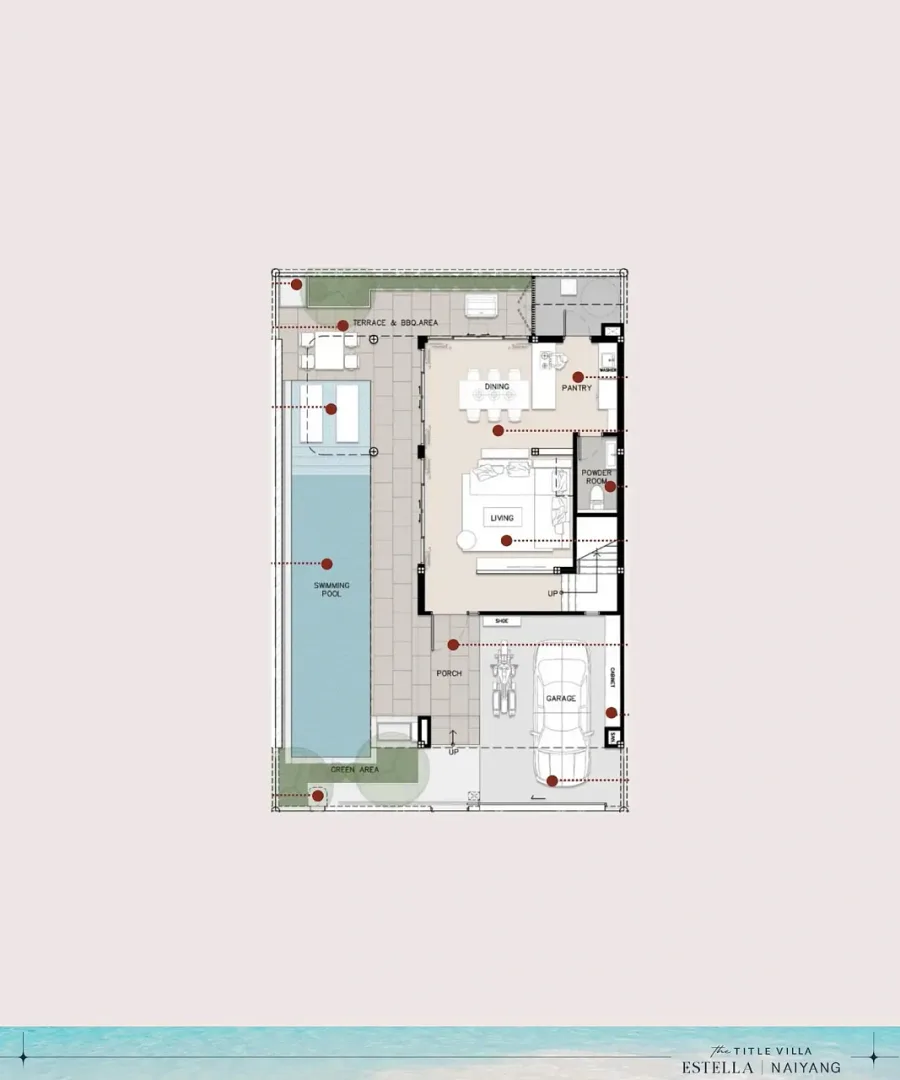 Планировка «3 спальни, дом 265 м², участок 187–331 м²», The Title Villa Estella