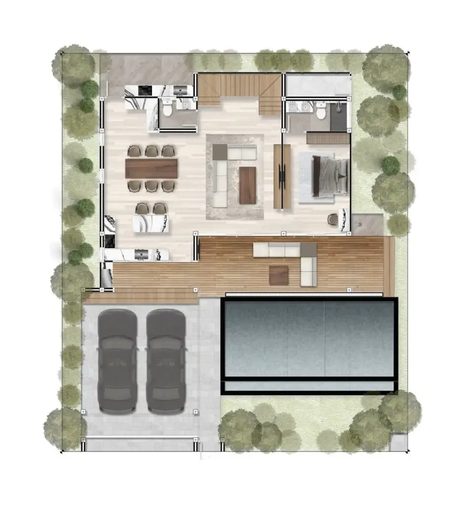 Планировка «Тип S — 5 спален, участок 498 м²», Zensiri Estate